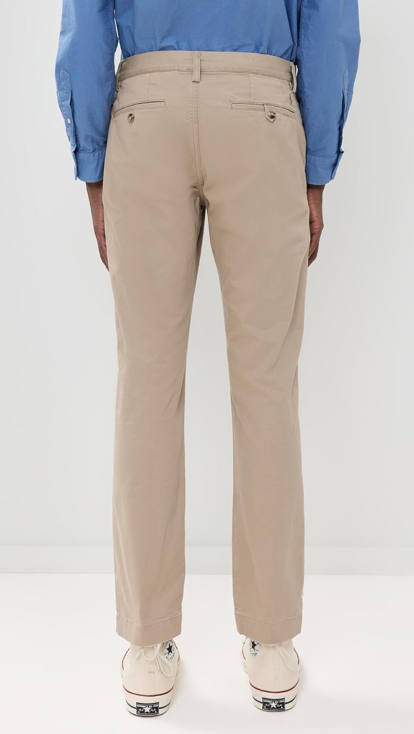 Прямые постиранные стретч чинос Polo Ralph Lauren для мужчин 32", Khaki Tan — фото 3