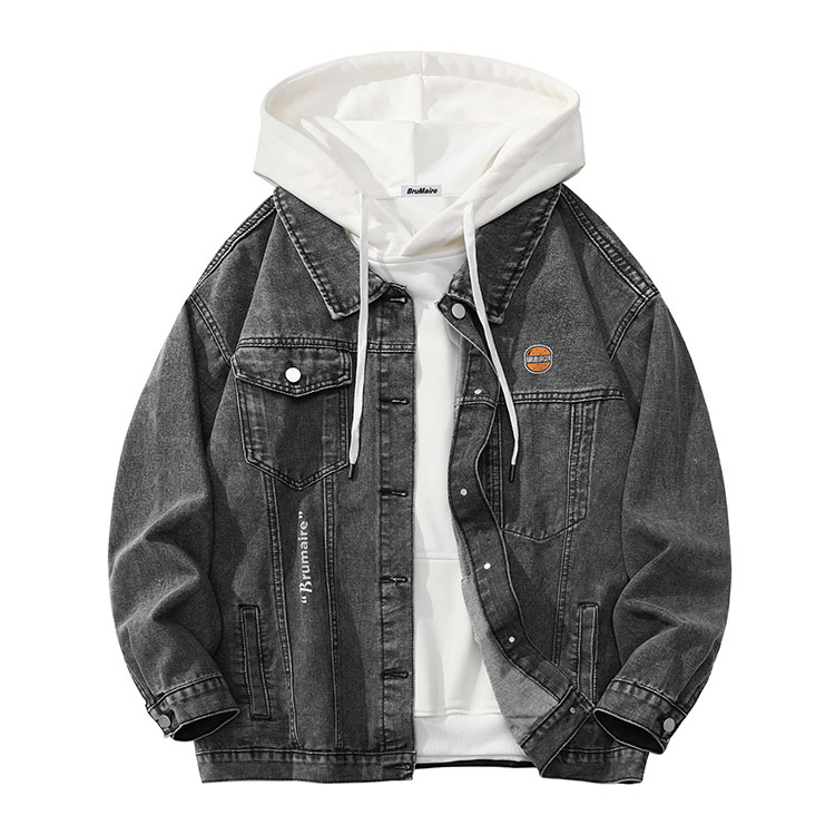 

BRUMAIRE Джинсовая куртка унисекс, Gray Coat+White Sweatshirt