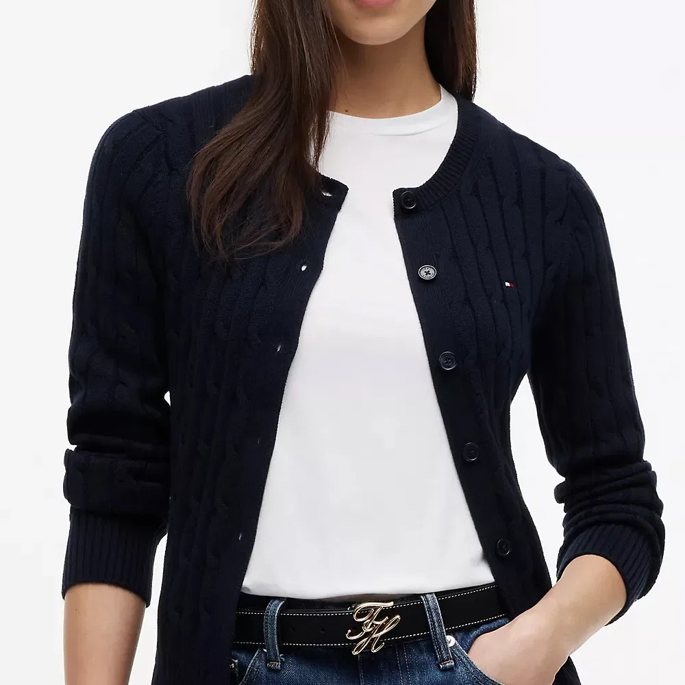 Свитер кардиган Tommy Hilfiger вязаный Marine Blue — фото 4