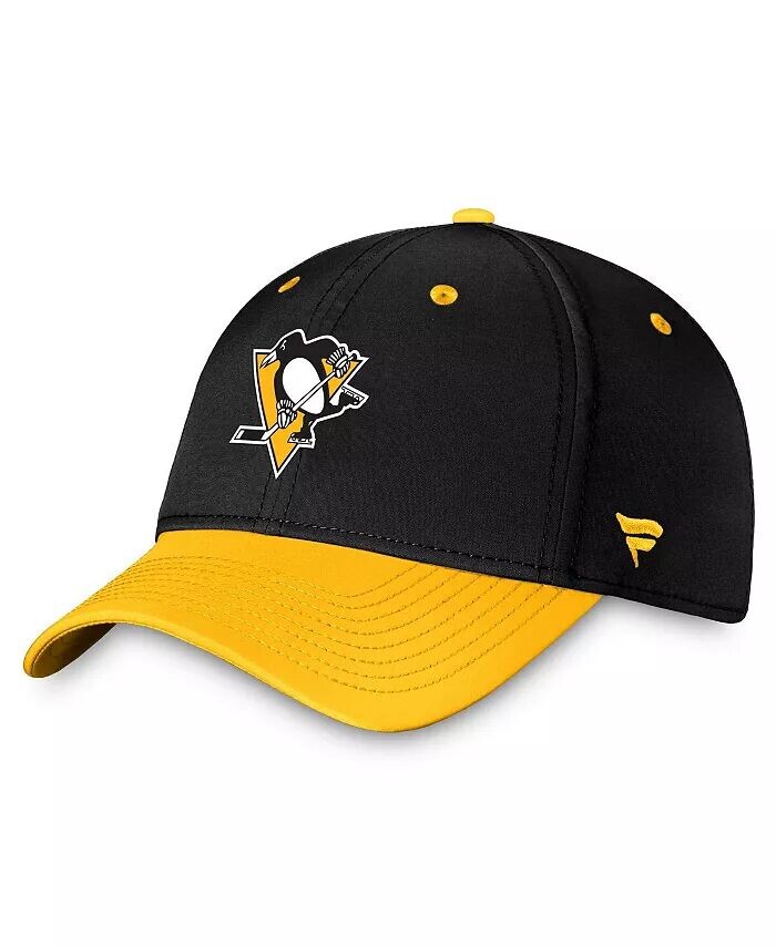 

Мужская черно-золотая двухцветная гибкая кепка Pittsburgh Penguins Authentic Pro Rink Fanatics, черный