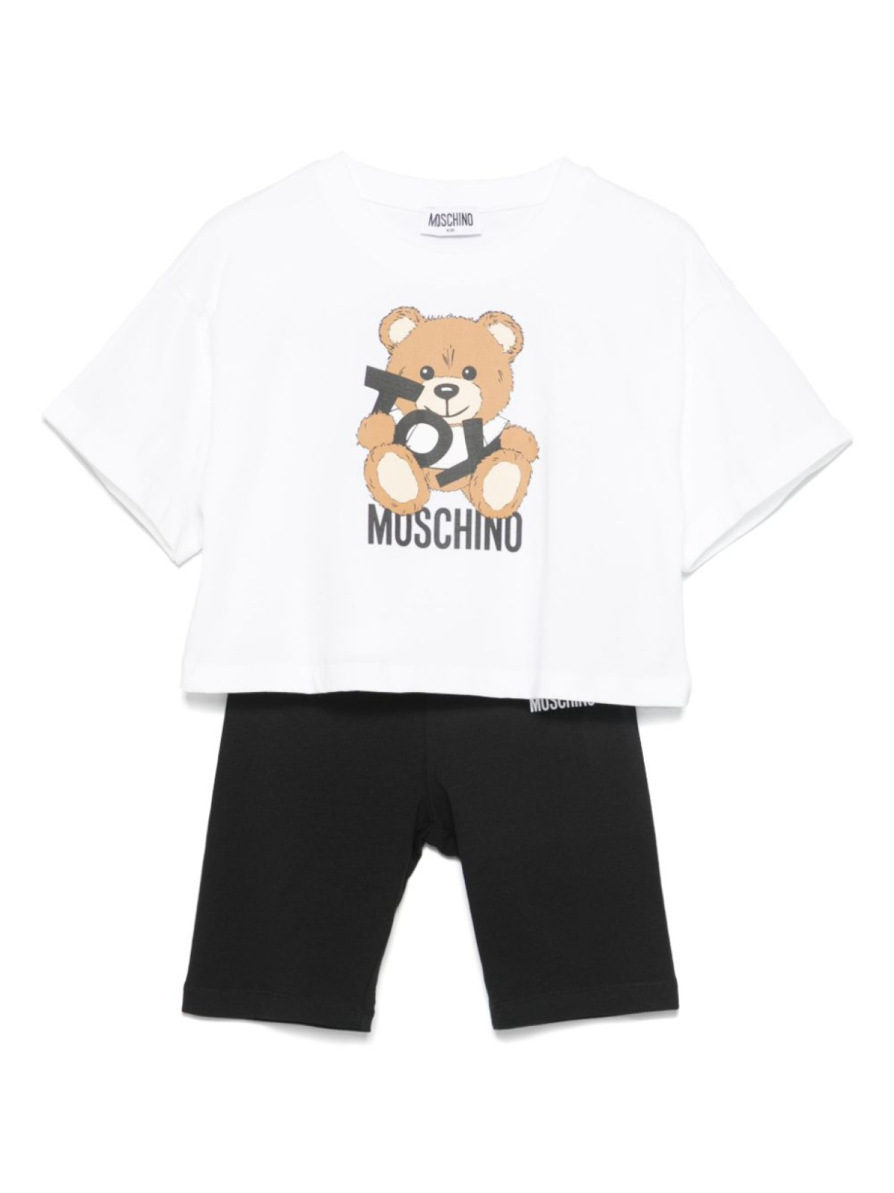 

Moschino Kids комплект из топа и шортов с принтом Teddy Bear, белый