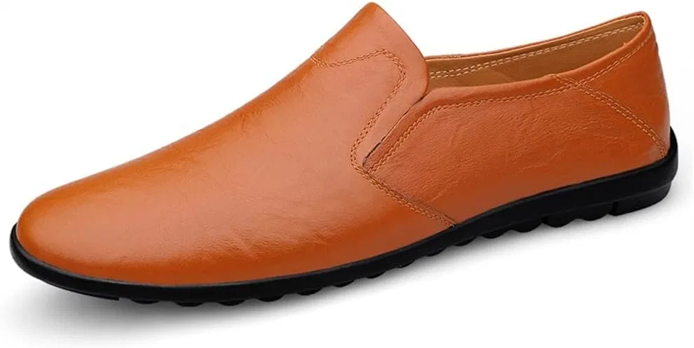 Лоферы leather Loafers, Yellow Brown SayfuR — фото 2