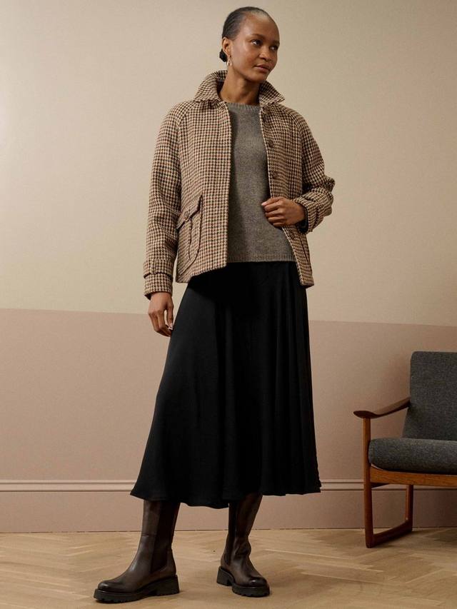 

Сатиновая креповая миди-юбка силуэта а-лайн Brora, Black