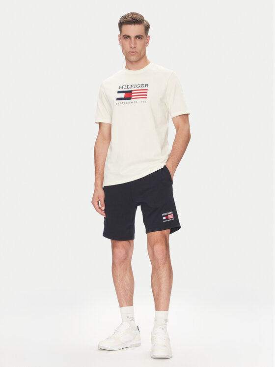 Футболка обычного кроя American Monotype MW0MW39843 Tommy Hilfiger, экрю — фото 2