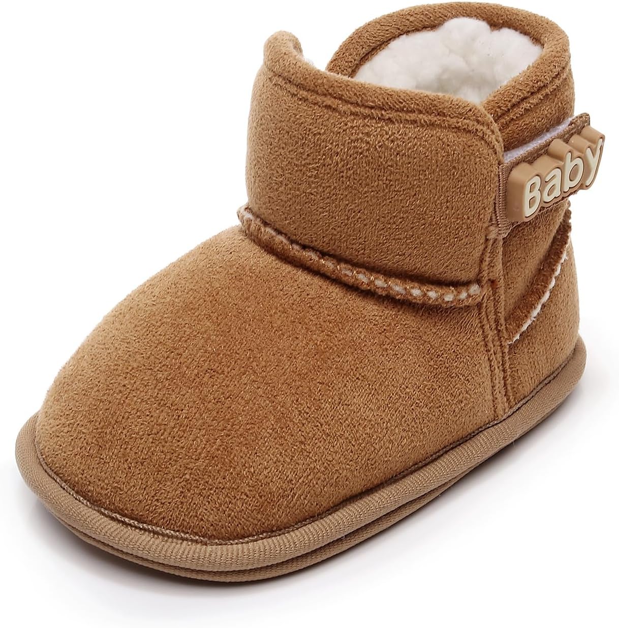 

Детские зимние ботинки для мальчиков и девочек, теплые с флисовой подкладкой, мягкой подошвой, для новорожденных, противоскользящие, для ходьбы Purepips, Brown