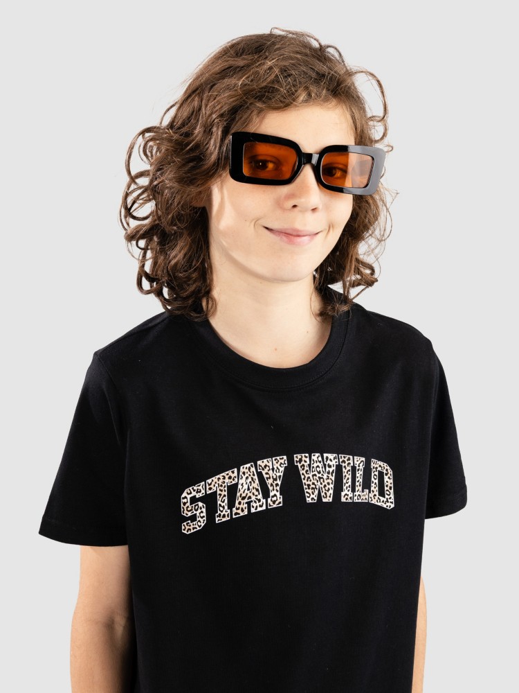 Футболка Urban Classics Stay Wild Leo Kids T-Shirt, black — фото 3