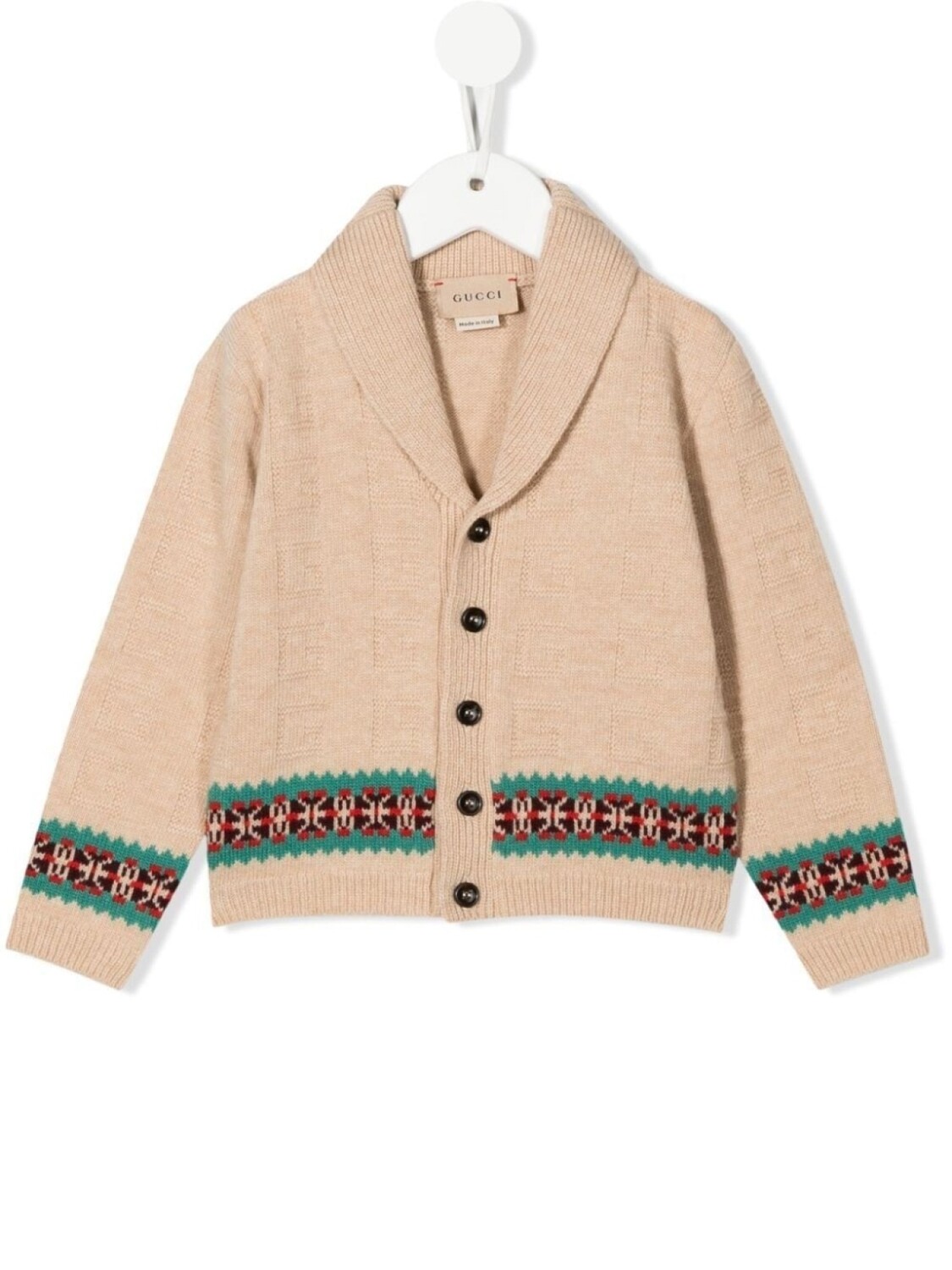 

Gucci Kids шерстяной кардиган с узором Square G, нейтральный цвет