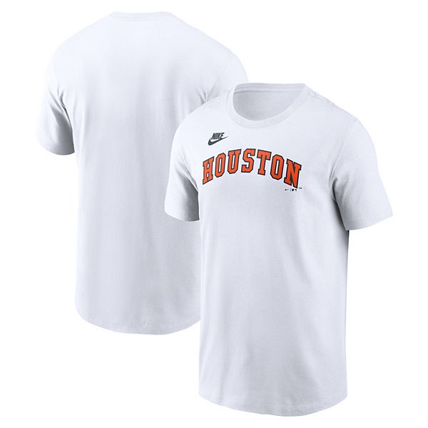 

Мужская белая футболка houston astros cooperstown collection wordmark Nike