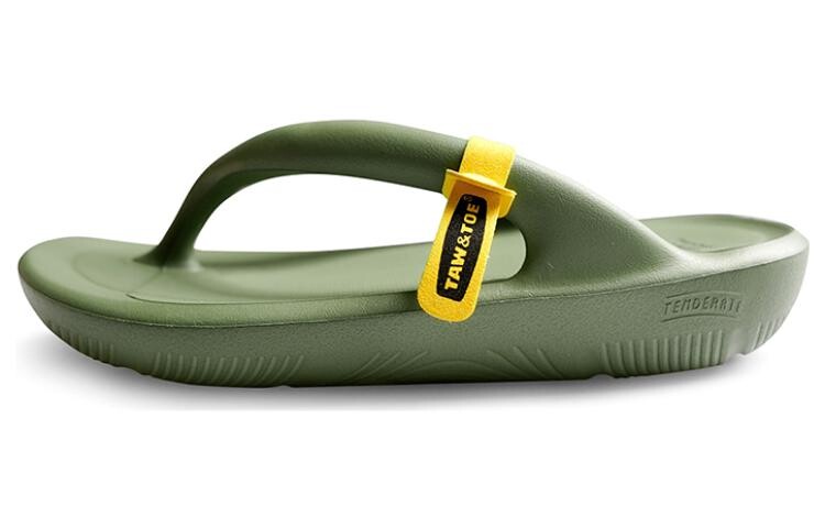 

Шлепанцы унисекс оливково-зеленые Taw&Toe
