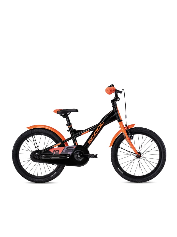 

S'COOL Детский велосипед XXlite 18 дюймов, 1 скорость | от 5 лет - черно-оранжевый
