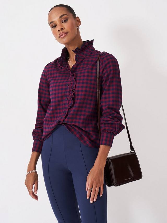 

Топ из фланели Harmony Frill Crew Clothing, Navy Blue