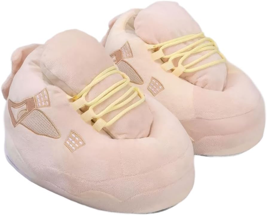 

Унисекс уютные модные большие домашние тапочки-кроссовки с нескользящей подошвой - универсальный размер Mululian, белый