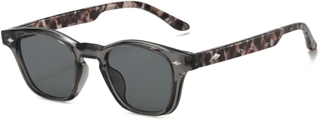 

Модные двухцветные солнцезащитные очки «кошачий глаз» для женщин, ретро-очки с заклепками для мужчин, оттенки зеленого чая, защита от УФ-излучения UV400 UUPTTPL, Gray Pattern Gray