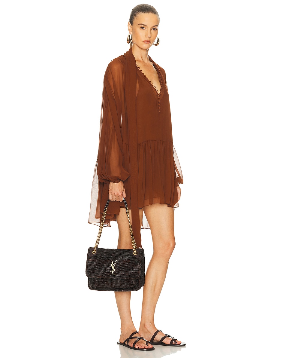 Средняя сумка Niki Chain Saint Laurent, Chocolate Truffle — фото 2