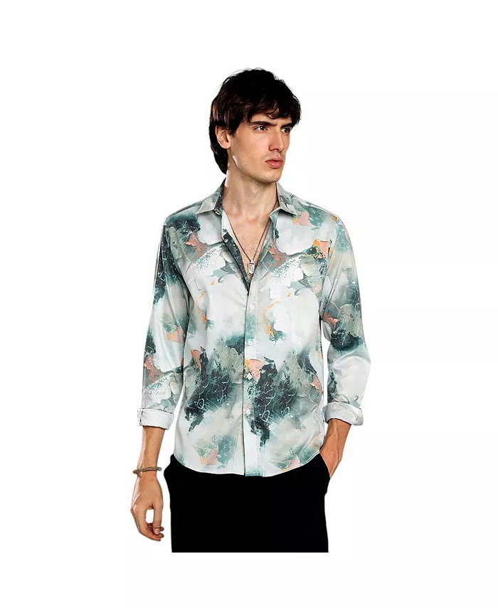 

Мужская рубашка Jungle Green Faded Bloom Campus Sutra, зеленый