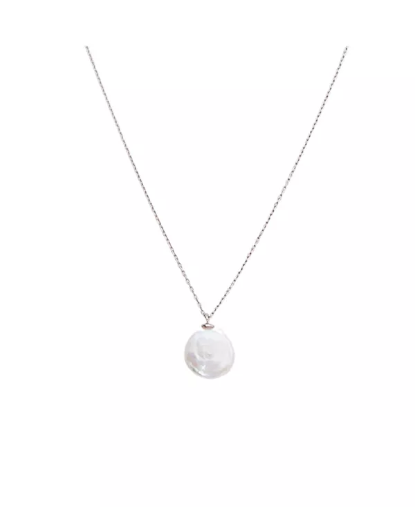 

Ожерелье с подвеской из плоского жемчуга в стиле барокко, стерлинговое серебро Spero London, silver