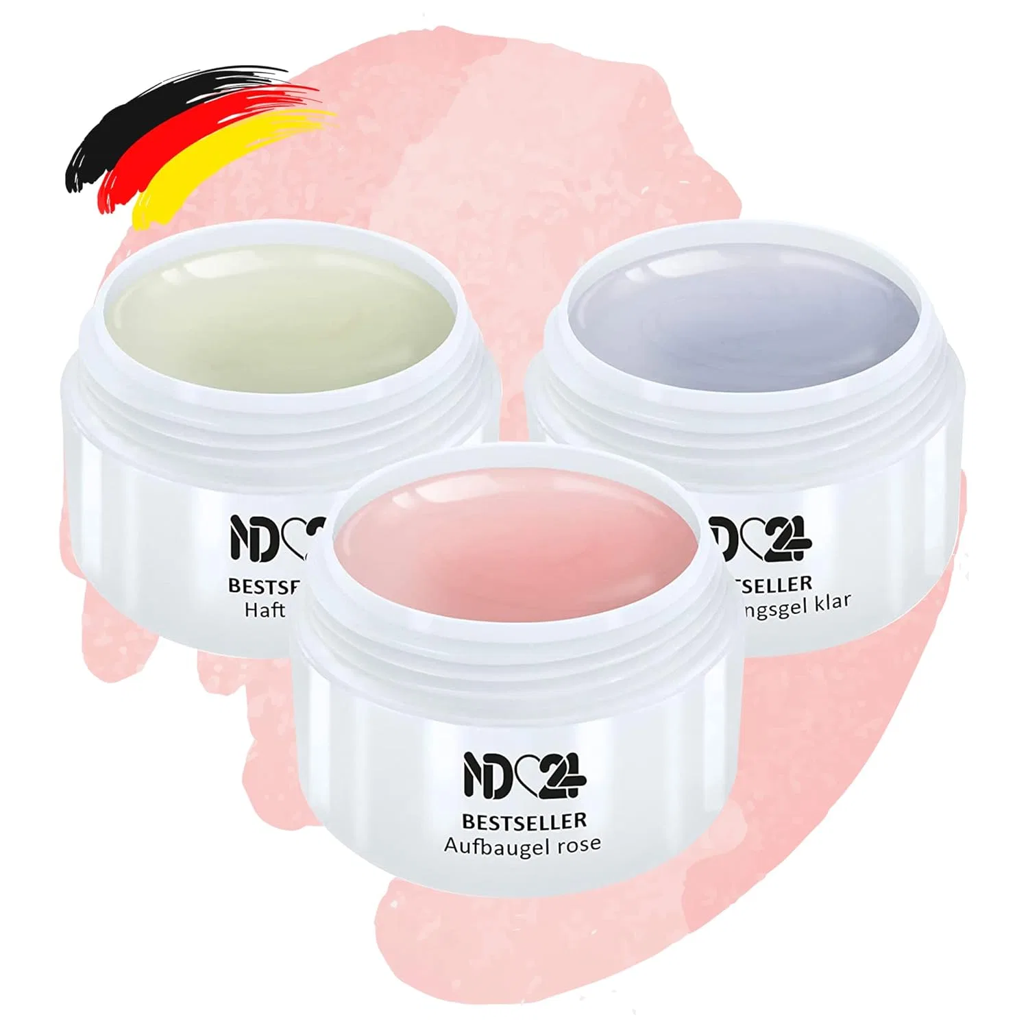 Набор гелей для ногтей 3 в 1, 3 x 5 мл Nd24 Naildesign, Pink
