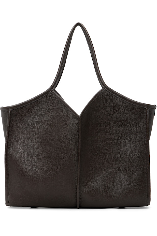 

Hereu Коричневая квадратная сумка-тоут Calella среднего размера из зернистой ткани