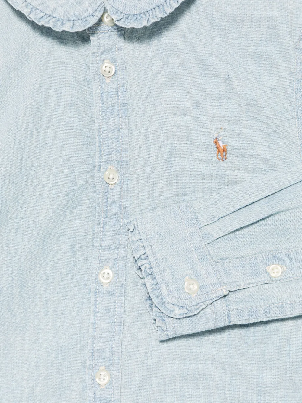 Рубашка с вышивкой Polo Pony POLO RALPH LAUREN KIDS, синий — фото 3