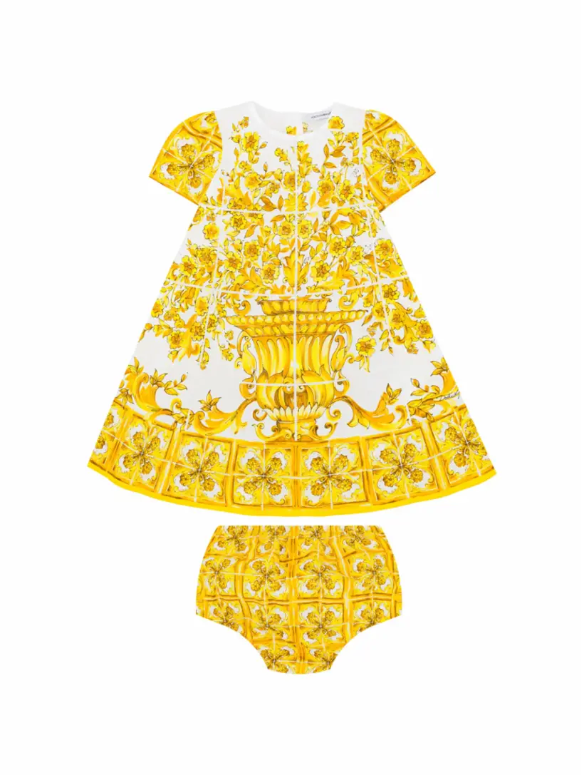 

Хлопковое платье с принтом Majolca Dolce&Gabbana, мультиколор