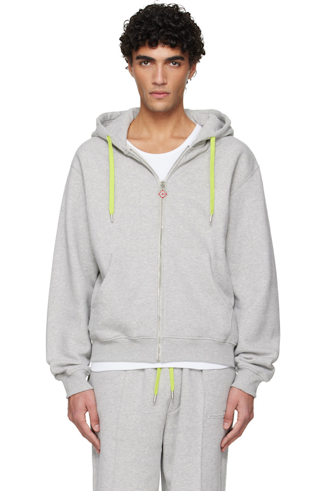 

Толстовка на молнии из серой кашемировой смеси Casablanca, белый