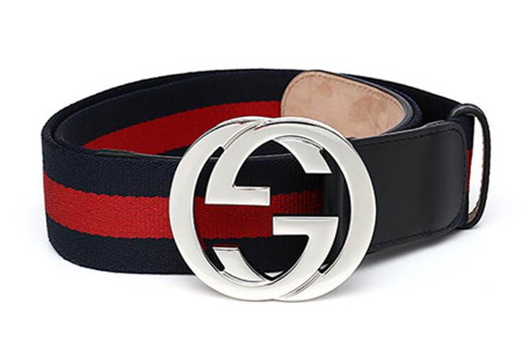 

Ремень кожаный мужской Gucci, темно-синий / красный