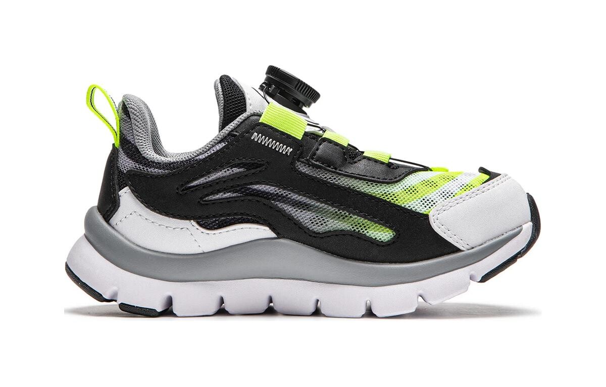 Детские кроссовки PS Low-top черные/стандартные белые/ярко-зеленые флуоресцентные Lining Young, зеленый — фото 2