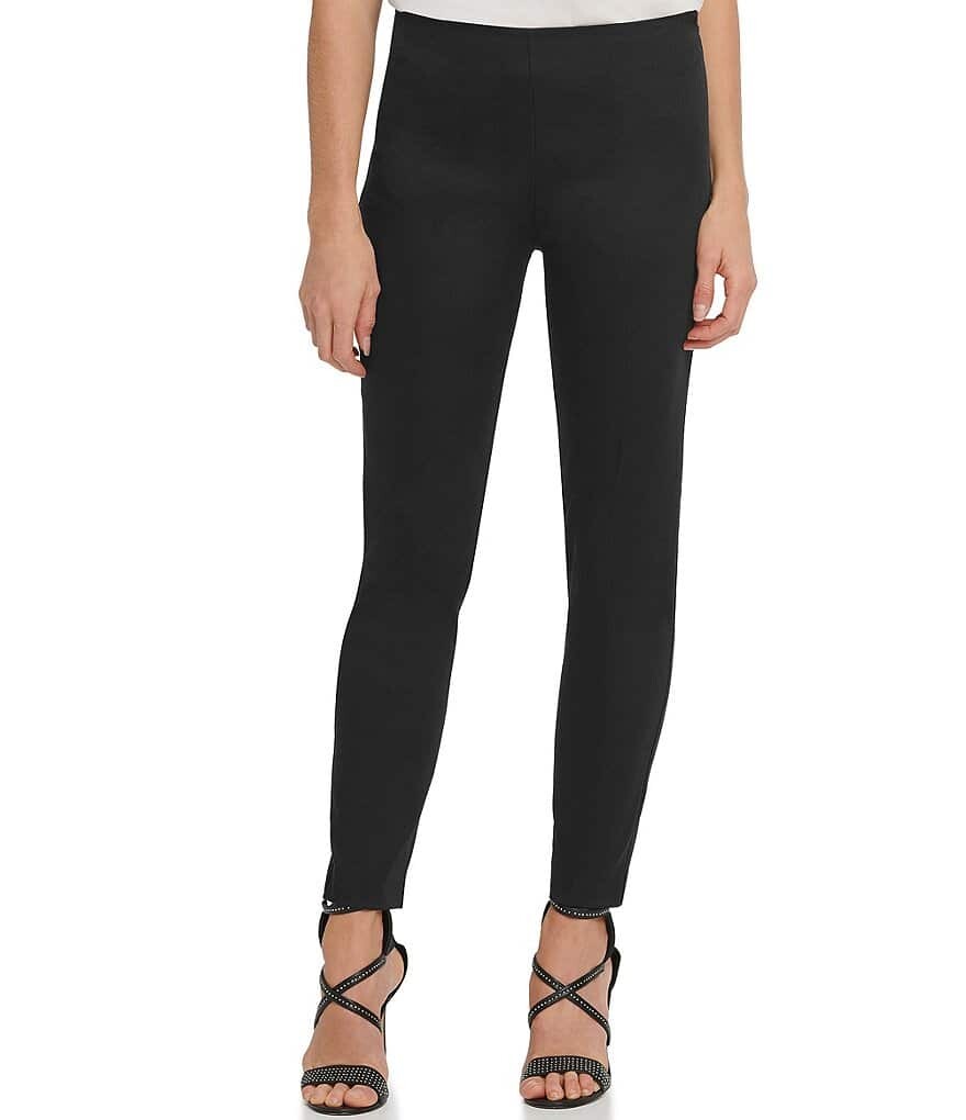 

Вязаные леггинсы без застежек DKNY Ponte Knit, черный