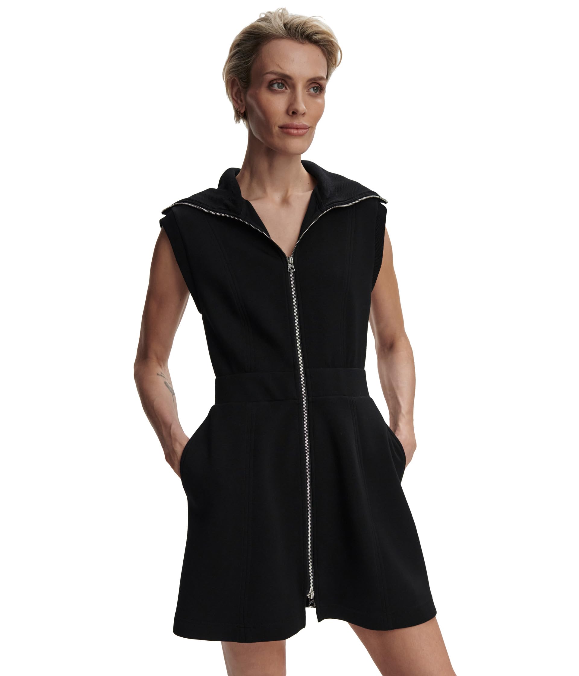 

Платье Varley Rebecca Zip Through Dress, черный