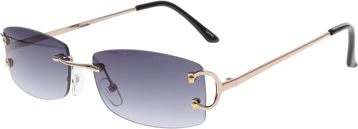 

Безупречные очки, маленькие узкие солнцезащитные очки без оправы, модные прямоугольные очки с тонированными линзами в стиле 90-х, без оправы, для женщин и мужчин FLAWLESS EYEWEAR, Black