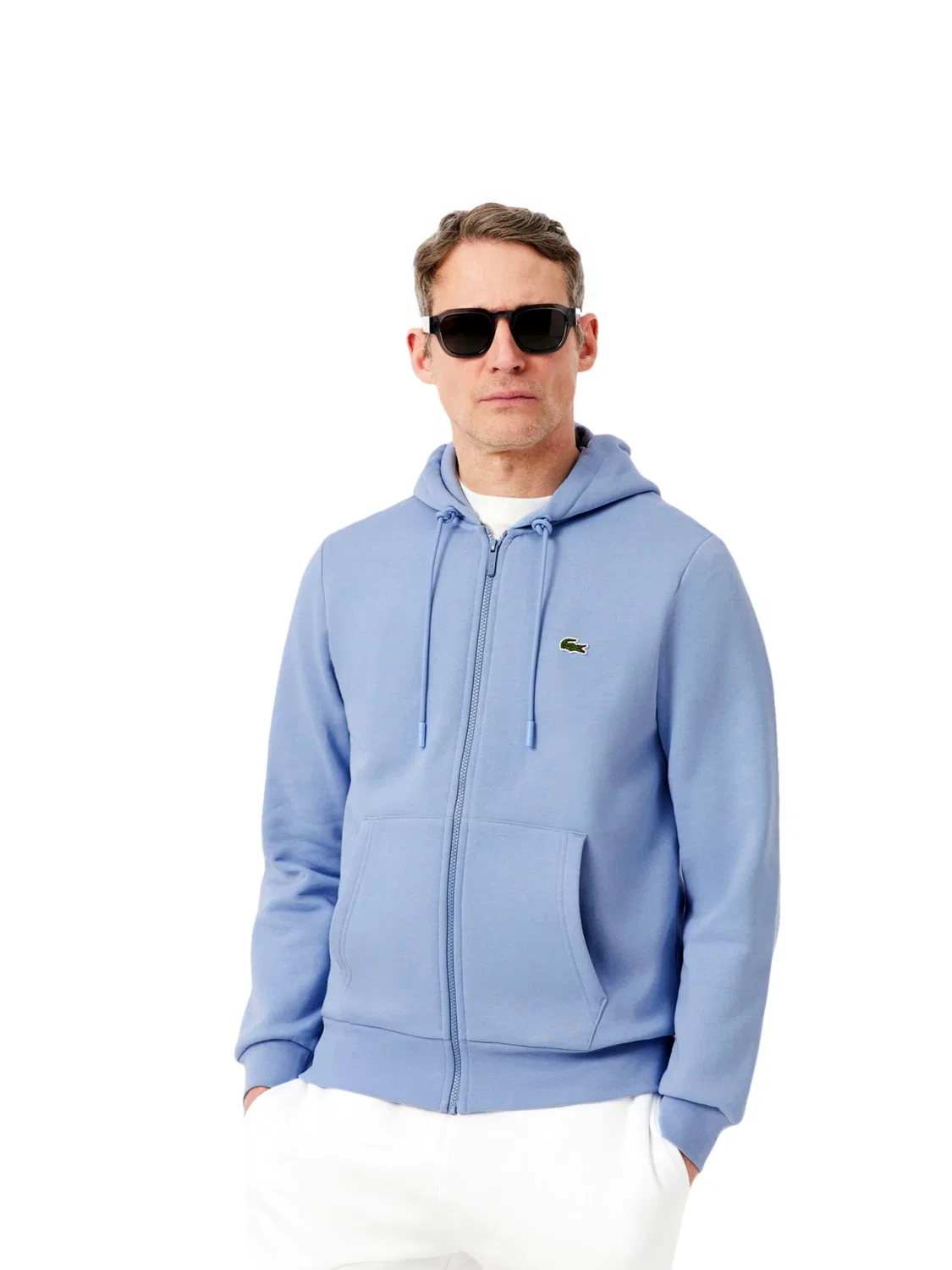 Толстовка на молнии Lacoste, Light Blue — фото 2