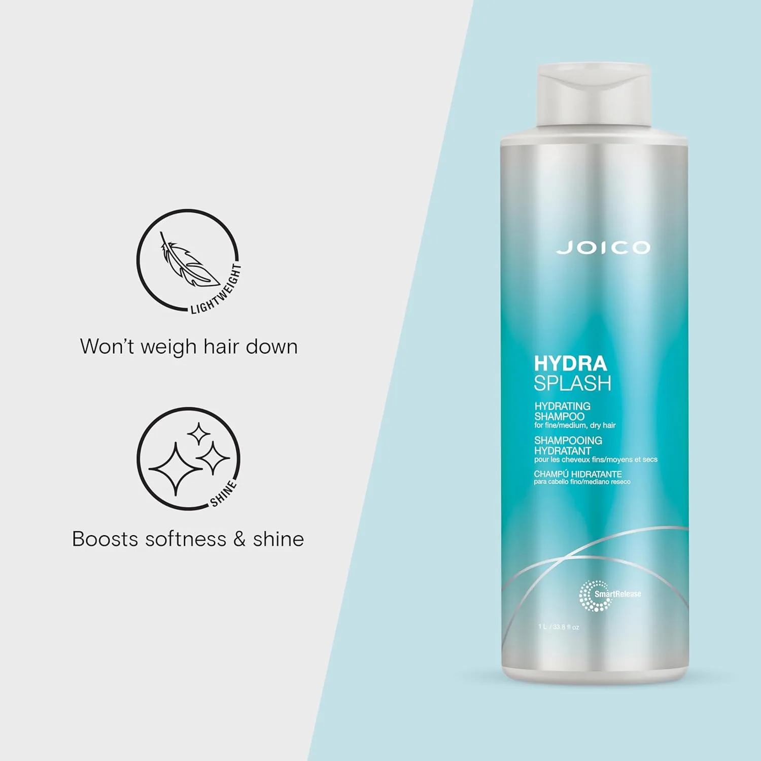 Увлажняющий шампунь Joico HydraSplash | Для тонких, средних и сухих волос | Восстанавливает влагу — фото 3