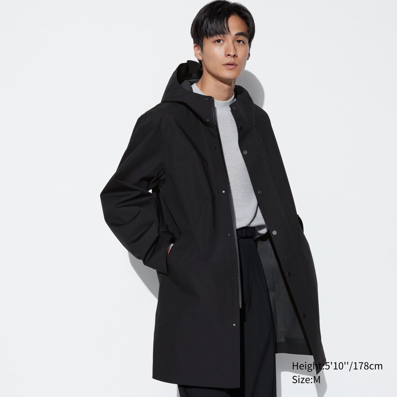 

Пальто UNIQLO блоктех водооталкивающее, черный