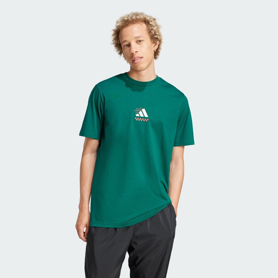 Рубашка для выступлений ADIDAS SPORTSWEAR Lounge Pizza Graphic, изумрудный — фото 3
