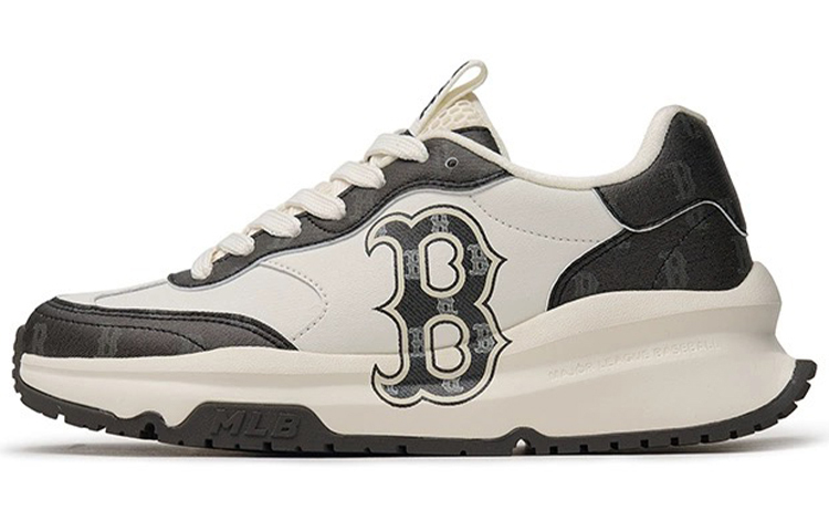 

MLB Массивные беговые кроссовки противоскользящие износостойкие низкие повседневные унисекс черно-белые черные, цвет Black