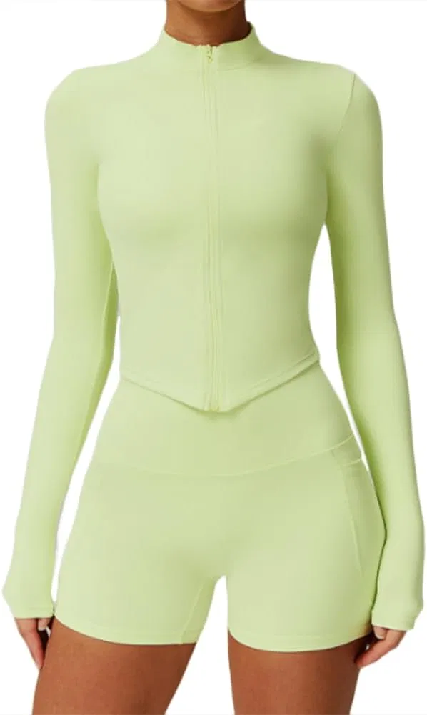 Спортивный костюм из двух предметов, длинный рукав, леггинсы, Green Shorts