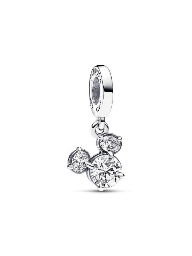 

Шарм Pandora Disney Mickey Mouse Sparkling Head Silhouette Dangle Charm, стерлинговое серебро