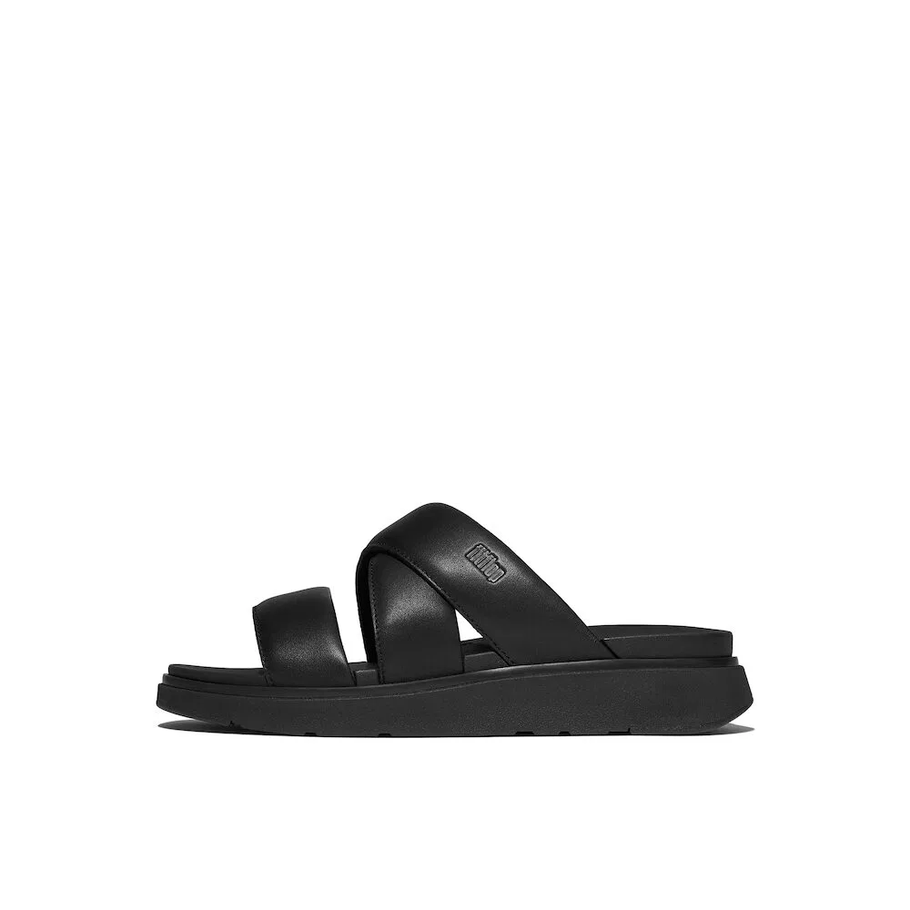 Мужские чёрные кожаные слайды Genff от Fitflop — фото 3