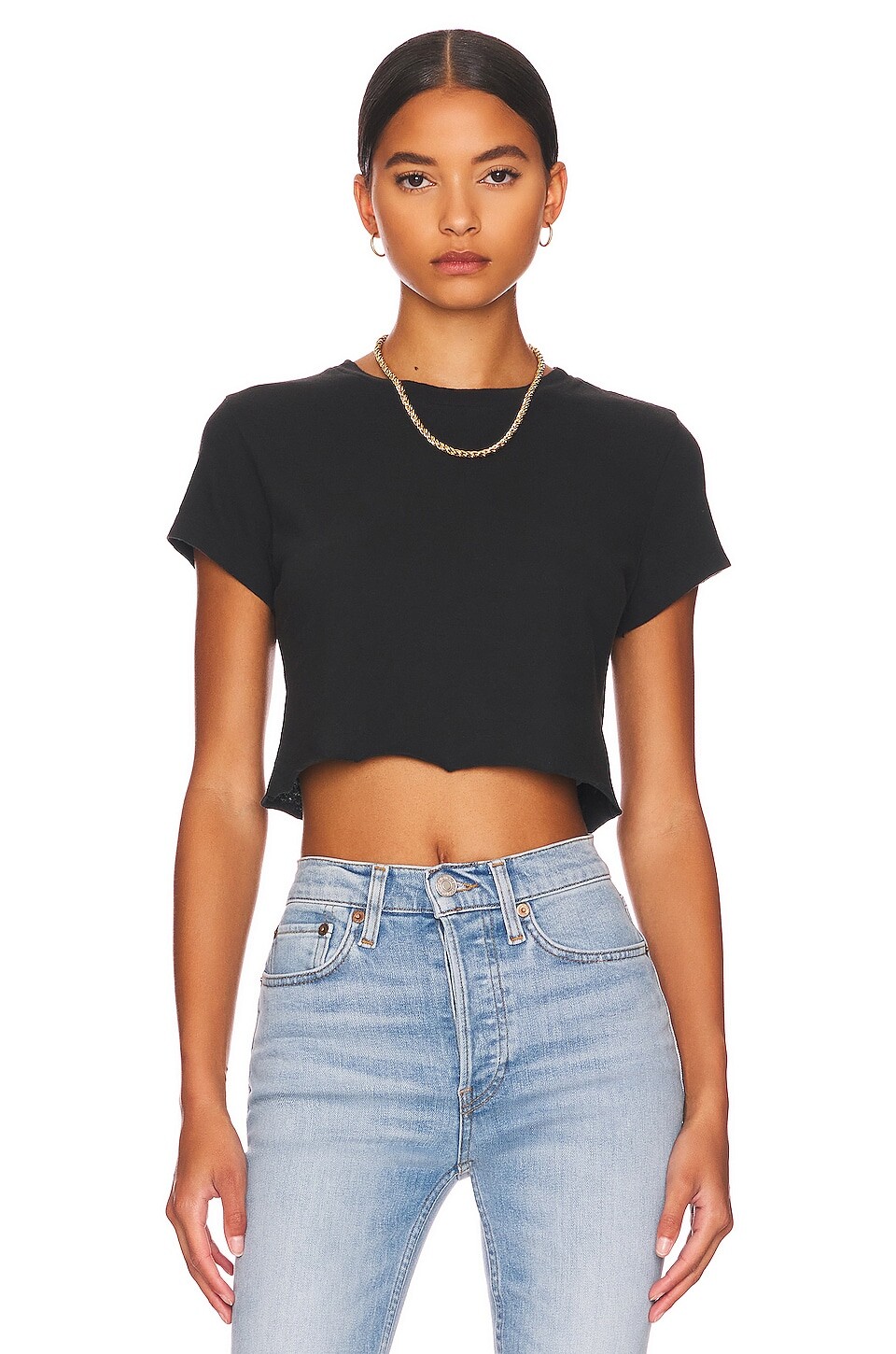 

Футболка RE/DONE x Hanes Cropped 60's Slim, черный