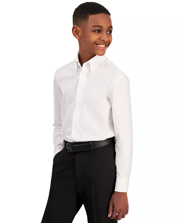 

Классическая однотонная рубашка с длинным рукавом для мальчиков Big Boys B By Brooks Brothers, белый