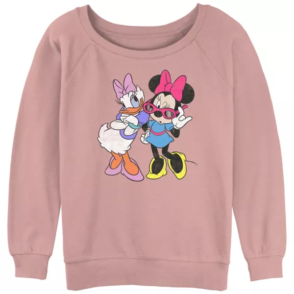

Модная махровая блузка с рисунком Минни Маус и Дейзи для подростков Disney, цвет desert pink