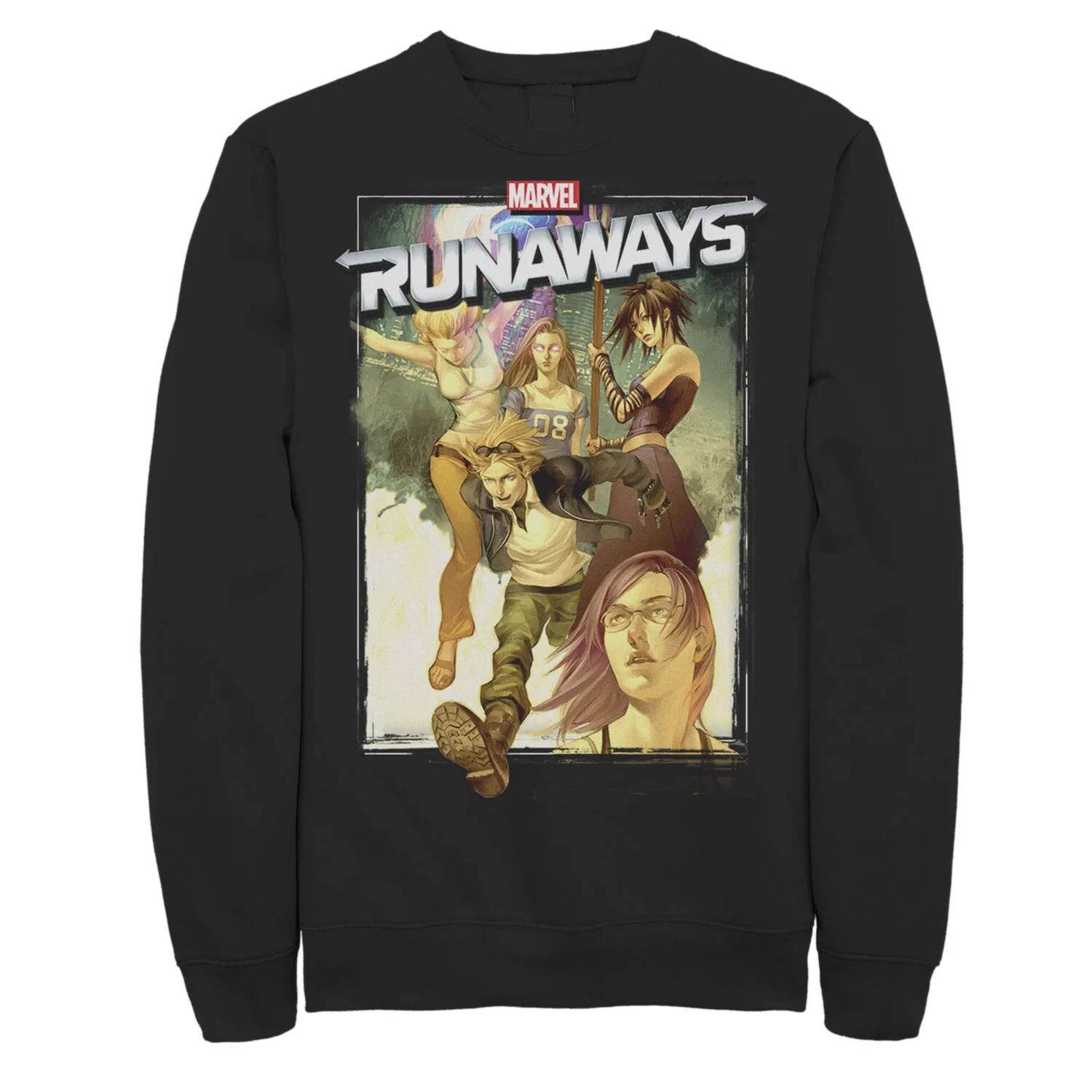 

Мужской флисовый пуловер с плакатом группы Runaways Group Marvel
