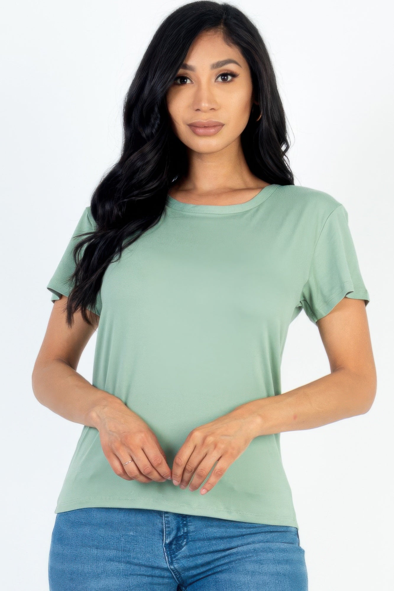 

FASHNZFAB Женская базовая футболка с коротким рукавом, цвет green bay