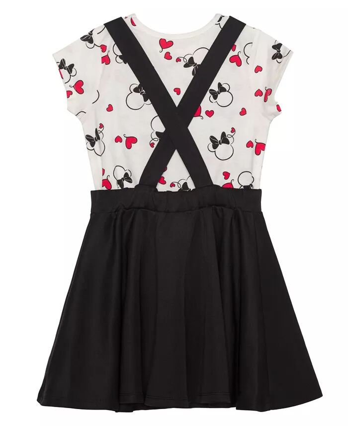 Футболка с короткими рукавами и платье Minnie Hearts для девочек, комплект из 2 предметов Disney — фото 3