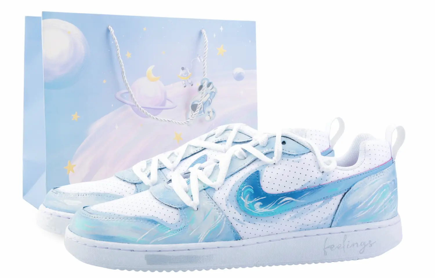 

Nike Низкие износостойкие кроссовки для скейтбординга Court Borough Drippy Tide, мужские, сине-белые