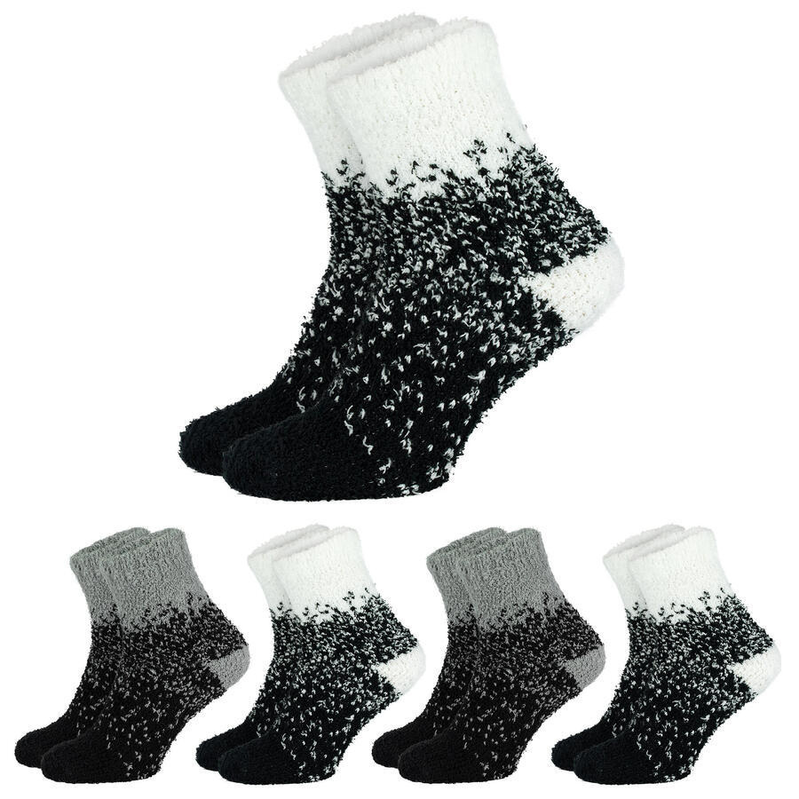 

BLACK SNAKE 4 пары уютных носков | пушистые домашние носки | женские | белые/серые
