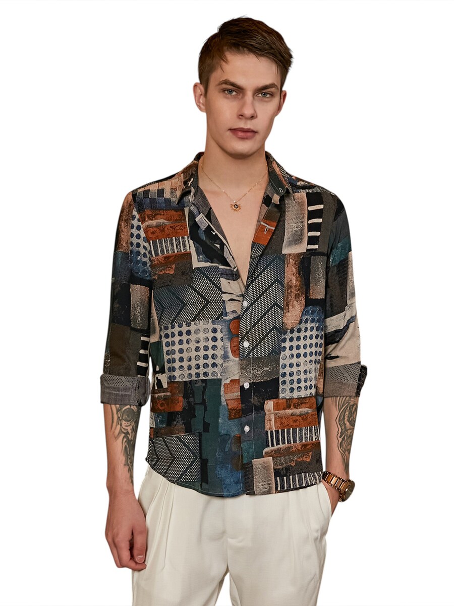 

Рубашка на пуговицах классического кроя Campus Sutra Emmalyn, черный