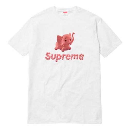 

Футболка elephant tee white small printing short sleeve white Supreme, белый