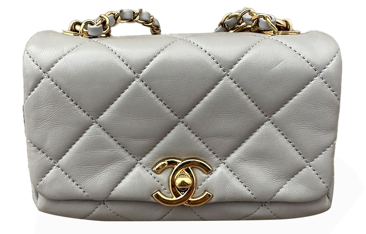 

Сумка женская мини из овчины, через плечо, кросс-боди, серая CHANEL