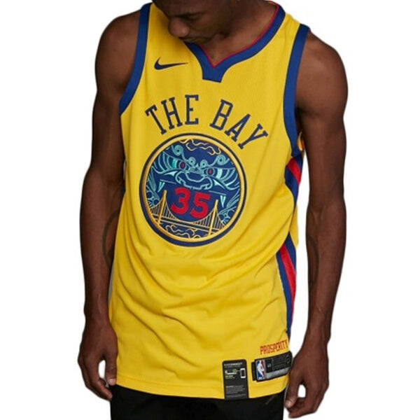Майка Nike NBA Golden State Warriors Kevin Durant City Version Durant AU Jersey Yellow, желтый — фото 3